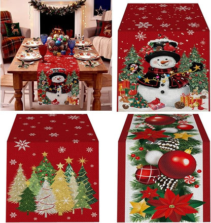 Gilprop 3 Pcs 4th of July Table Runners Snowman Tablecloth, 13x72 Inch | by Gilprop