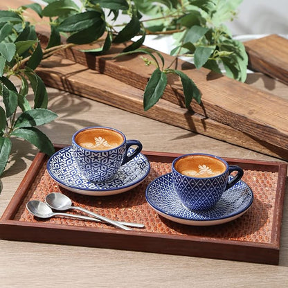 Selamica Ceramic 2 oz Espresso Cups, Small Expresso Coffee Cup Set - Image 6
