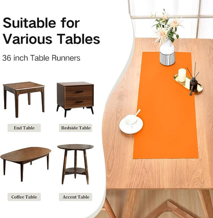 Farmhouse Orange Table Runner Small Short Table Runners 36 Inches Coffee Table - Image 5