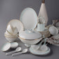 Fine Bone China Dinnerware Set,Porcelain&Ceramic Dinnerware Sets,Bone Stoneware & Ceramic Cookware Tableware Set Includes Dinner Plates|Spoons|Pasta Bowls|Soup Pot|Chopsticks (42PCS * 8-Person Set)