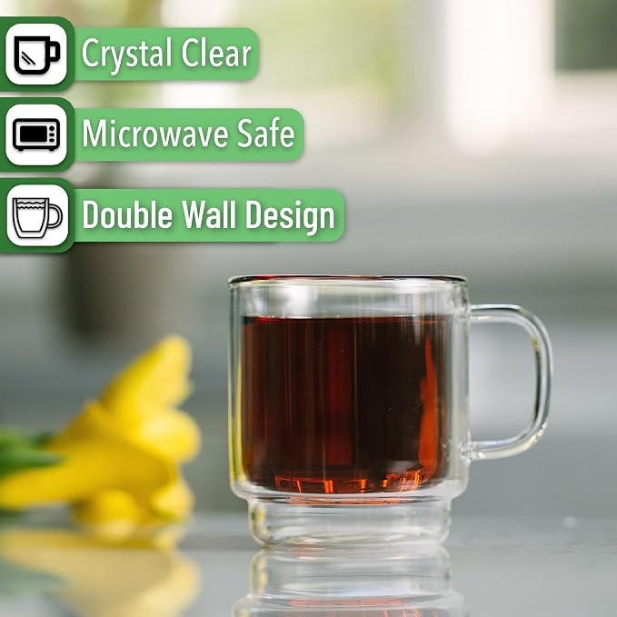 BTaT- Double Walled Stackable Espresso Cups, 5 oz, Double Wall Insulated - Image 4