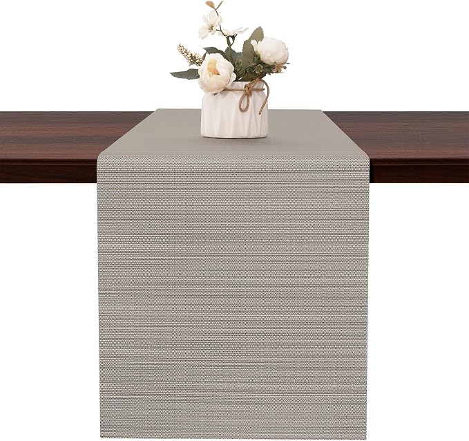 Table Runner 55 Inches Long, Vinyl Woven Heatproof Table Runners | Washable by Banchif