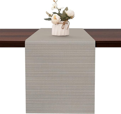 Table Runner 55 Inches Long, Vinyl Woven Heatproof Table Runners | Washable by Banchif