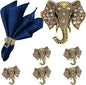 Elephant Napkin Rings Set of 6 Sparkly Rhinestone Africa Animal Napkin Holder by DavifinaNapkinRings