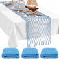 SATINIOR 3 Pcs 12 x 72'' Fishing Net Table Runner Party Decoration, Light Blue by SATINIOR