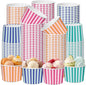 CHENGU 60 Pcs 9 oz Summer Striped Paper Snack Cups Disposable, Colorful by CHENGU