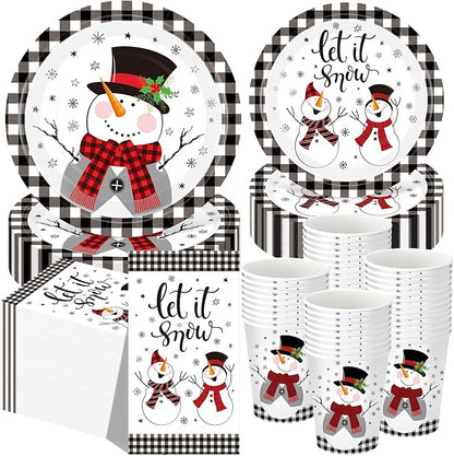 Funnymoom 250 Pcs Winter Snowman Party Decorations by Funnymoom