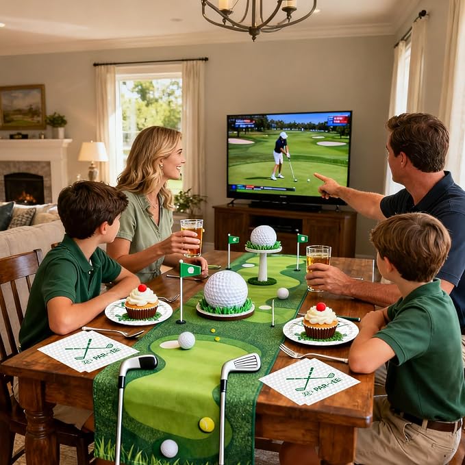 50pcs Golf Paper Plates and Napkins Party Decorations | Golf Themed Birthday - Image 7