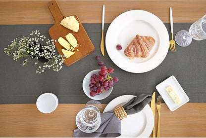 Solino Home 100% Pure Linen Table Runner Gray, Classic Hemstitch 14 x 48 in | - Image 4