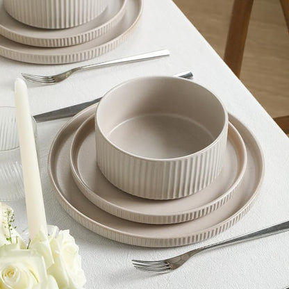 Stone Lain Haven Modern Stoneware 4 Piece Bowls Sets, Dish Set - Image 4