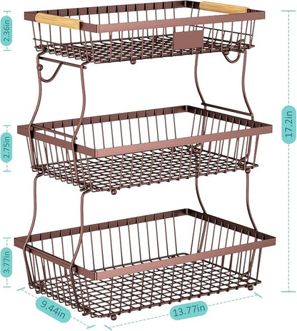 3 Tier Fruit Basket for Kitchen Counter - Image 5