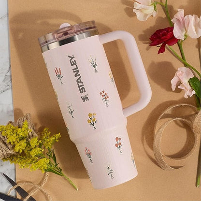 STANLEY Quencher ProTour Flipstraw Tumbler, 20 oz, Rose Quartz Bouquets | - Image 8
