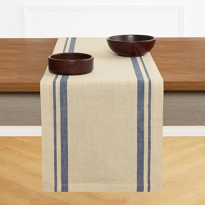 Solino Home 100% Linen Table Runner, 14 x 132 in, mitered corners | Pure Linen by SolinoHome