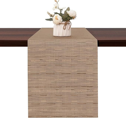 Table Runner 72 Inches Long, Vinyl Woven Heatproof Table Runners | Washable by Banchif