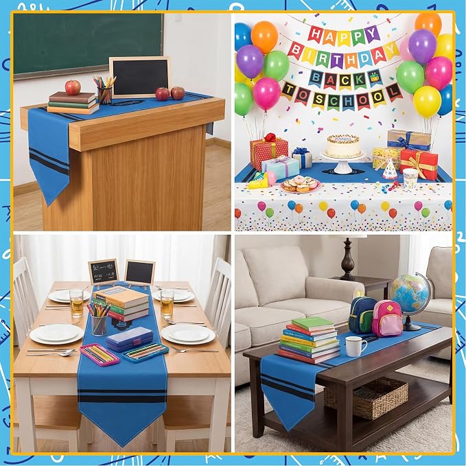 4 Pcs Crayon Table Runner 71 x 13 Inch Preschool Back to School Classroom - Image 7
