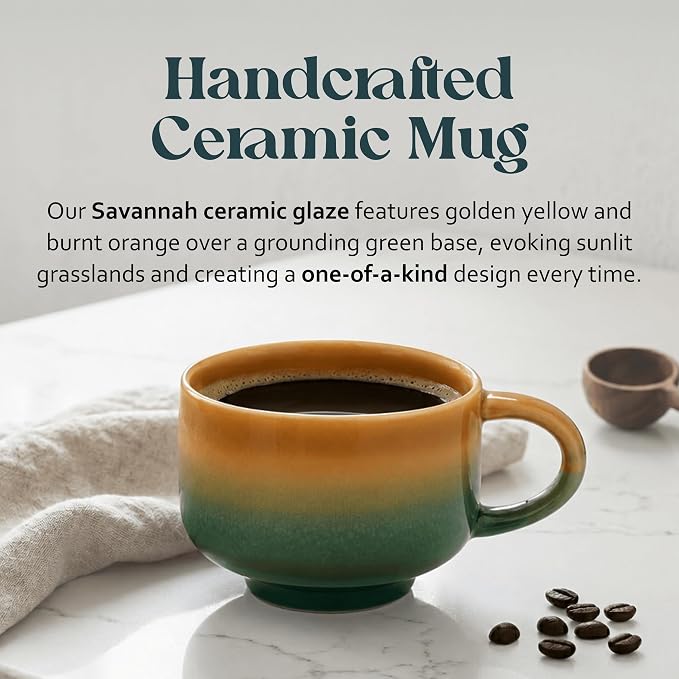 NOVA CERAMICS Amber Coffee Mug - 16 oz Ceramic Mug - Savannah | Aesthetic - Image 2