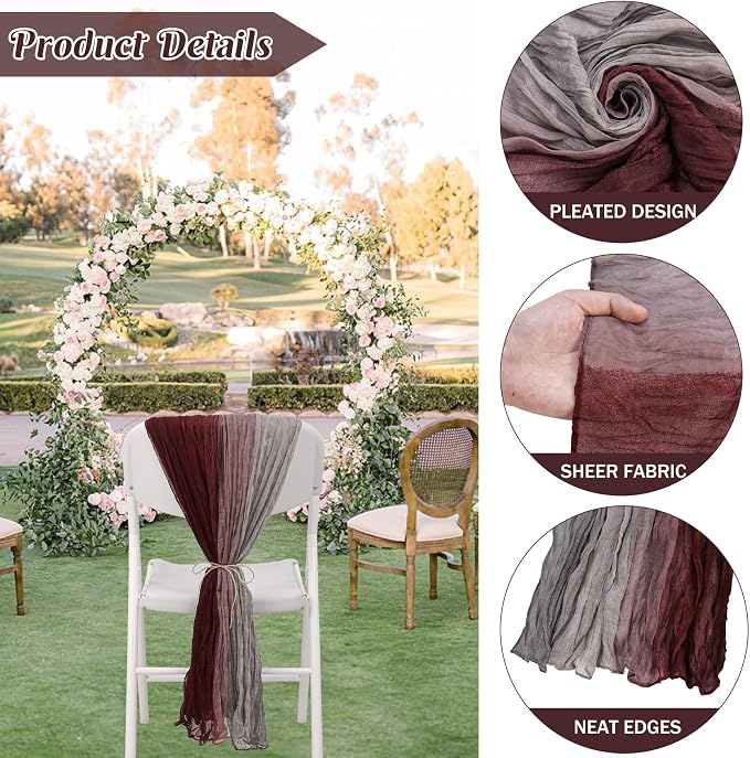 10Ft Cheesecloth Table Runner Boho Gauze Rustic Tie-Dye Long Vintage Romantic - Image 2