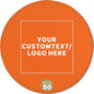 50 Round Foam Bud Coasters Pack, 4 inch - Customizable Text, Logo - PU Foam, Party Favor - Neon Orange
