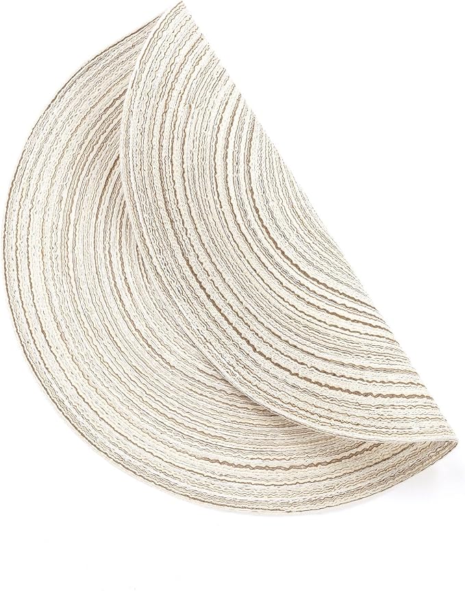 SHACOS Round Braided Placemats Set of 4 Washable Table Placemats Cotton - Image 2
