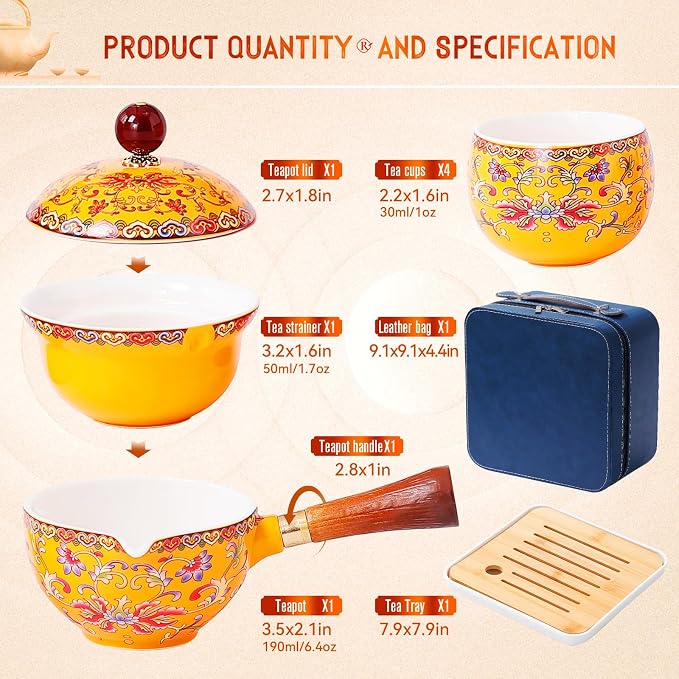 Chinese Tea Set Gongfu Tea Set, Portable Tea Set - Image 4