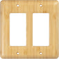 Solid Bamboo Double Toggle Light Switch Cover Plate Decorative Wall Plate for Modern Homes