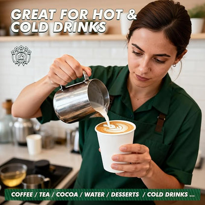 Coffee Cups 12 oz 100 Pack, Disposable Hot Paper Cups, Thickened Paper - Image 2