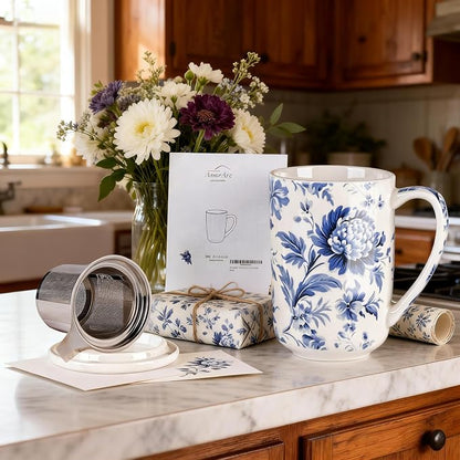 AmorArc Tea Cup With Infuser and Lid, 18oz Loose Leaf Tea Mug With Steeper | - Image 8