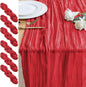 Cheesecloth Table Runner 10FT 6Pcs Red Boho Gauze Sheer Runners | Cheese Cloth by Xiomot