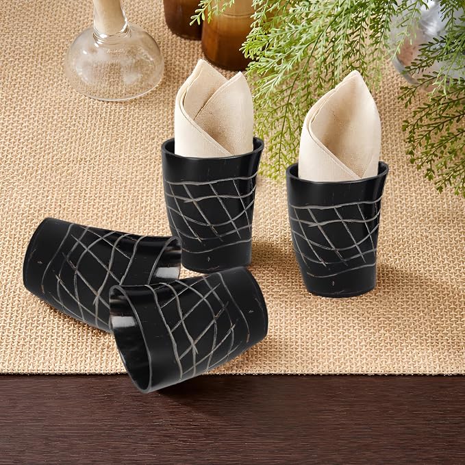 Handicrafts Home Viking Horn Shot Glasses Set of 4, Handmade Natural Ox Horn - Image 7