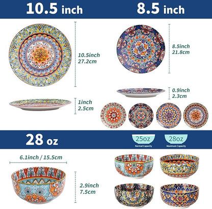 12-Piece Bohemian Porcelain Dinnerware Set - Image 8