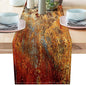 Brown and Orange Table Runner Inch Modern Abstract Messy Rust Painting Linen by AILUER