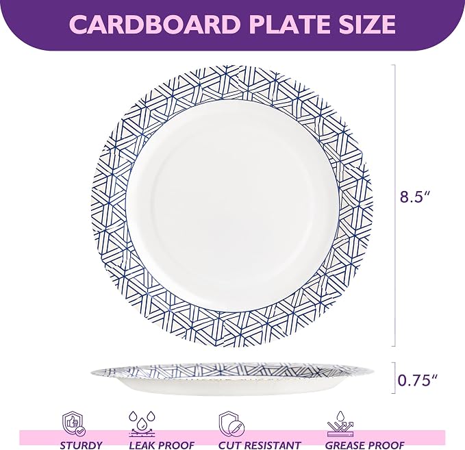 Disposable Paper Plates 8.5 Inch 300 Count | Soak Proof and Cut Resistant Heavy - Image 7