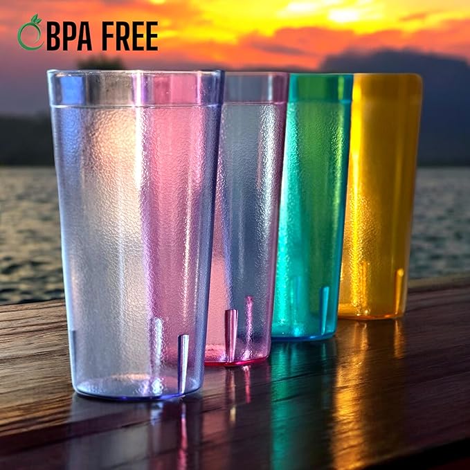 Oojami Set of 24 Plastic Tumblers, 20-Ounce Reusable Cups, BPA-Free & - Image 5