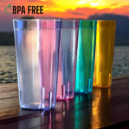 Oojami Set of 8 Plastic Tumblers, 20-Ounce Reusable Cups, BPA-Free & - Image 3