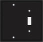 Henne Bery Modern Edge Decorative Wall Plate Switch Plate Outlet Cover, Durable Solid Zinc Alloy (Blank/Toggle, Matte Black)