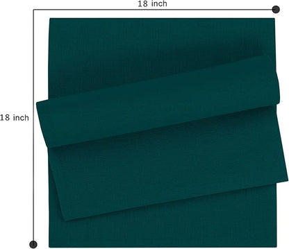 Ruvanti Linen Napkins Set of 6, 18x18 Cloth Napkins, Cotton Linen Blend Napkins Cloth Washable, Soft, Reusable Dinner Napkins for Wedding, Parties, Christmas, Thanksgiving, Everyday Use - Teal