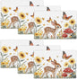 Cute Deer Placemats Set of 6, Sunflower Butterfly Place Mats, Sika Deer Waterproof Washable Table Mats for Home Party Indoor Kitchen Dining Table Decoration 12x18 Inch