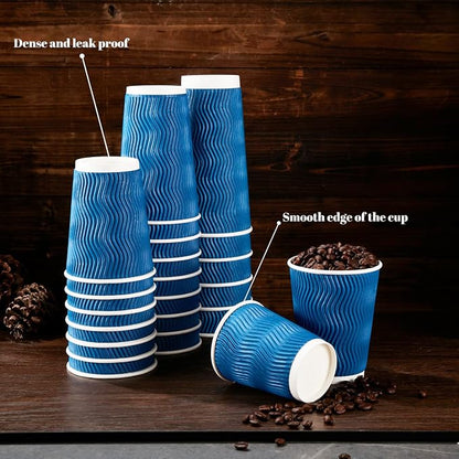 Lamosi Coffee Cups 12 oz 120 Pack Disposable Paper Coffee Cups Insulated | 12oz - Image 4