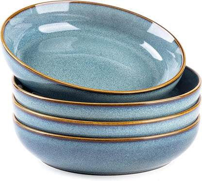 GBhome 8.75'' Large Ceramic Pasta Bowls, 38oz Stoneware Pasta Serving Bowls Set by GBhome