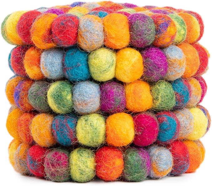 Round Felt Ball Coasters - Image 2