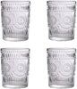 Amzcku Vintage Drinking Glass Set of 4, 10 oz by Amzcku