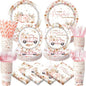 450 Pcs Little Pumpkin Baby Shower Set Decorations, Serves 50 | Pink A Little by Unknown