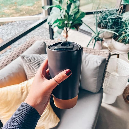 Mora Double Wall Ceramic Coffee Travel Mug - Image 5