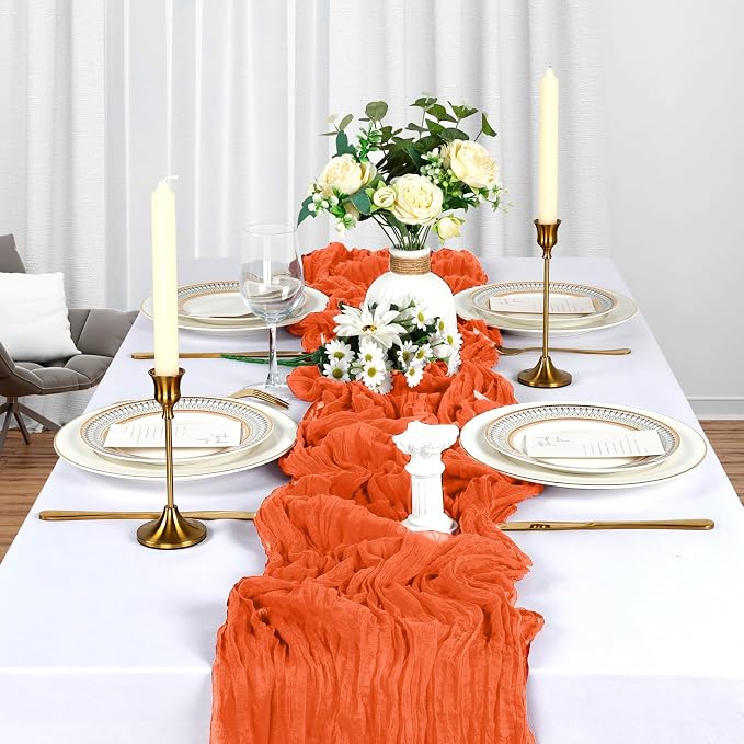 10 Pack Orange Cheesecloth Table Runner 9Ft Spring Gauze Cheese Cloth Table - Image 3