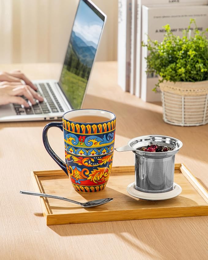 vancasso 18 Oz Tea Infuser Mug - Image 6