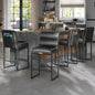 VASAGLE EKHO Collection - Bar Stools Set of 4, Counter Height Stools with Backs, 26.4-Inch Barstools Chairs, Synthetic Leather with Stitching, Mid-Century Modern, Dining Kitchen Island, Ink Black