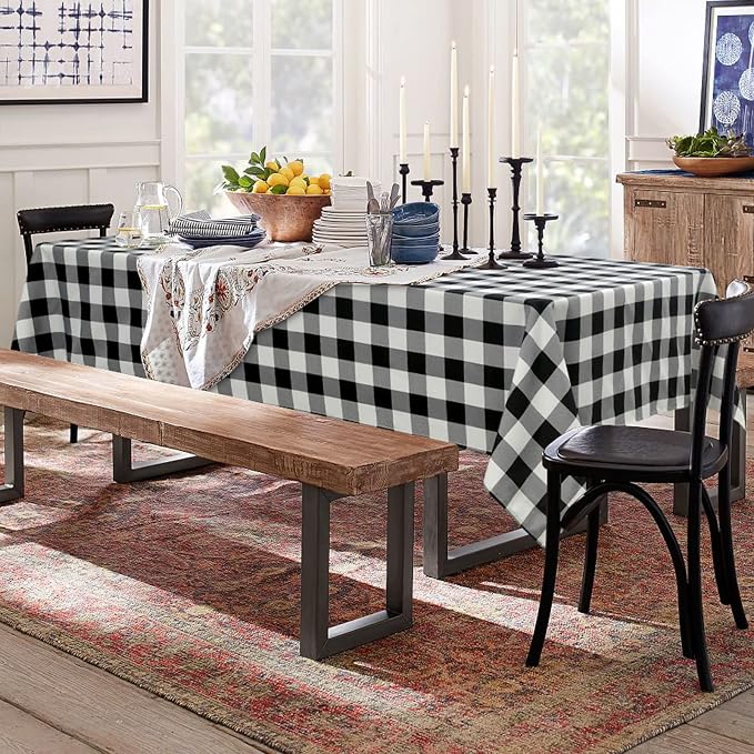 Checkered Tablecloth Rectangle 2 Pack 52 x 70 inch, Stain and Wrinkle Resistant - Image 7