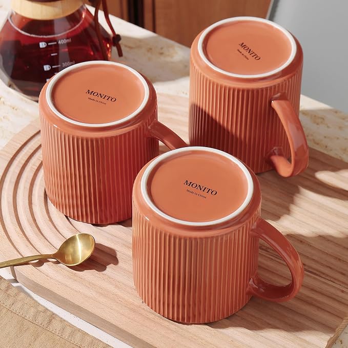 MONITO 16Oz Coffee Mugs Set of 6, Rustic Ceramic Coffee Cups Set - Image 8