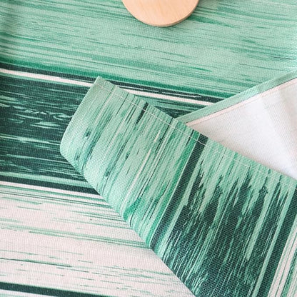 OYIMUA Green Striped Vintage Spring Table Runner, Rustic Farmhouse Style - Image 5