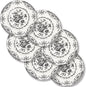 Dinner Plates Set of 6, 10.5 inch Rose Floral Plate, Microwave Safe by HomeElves